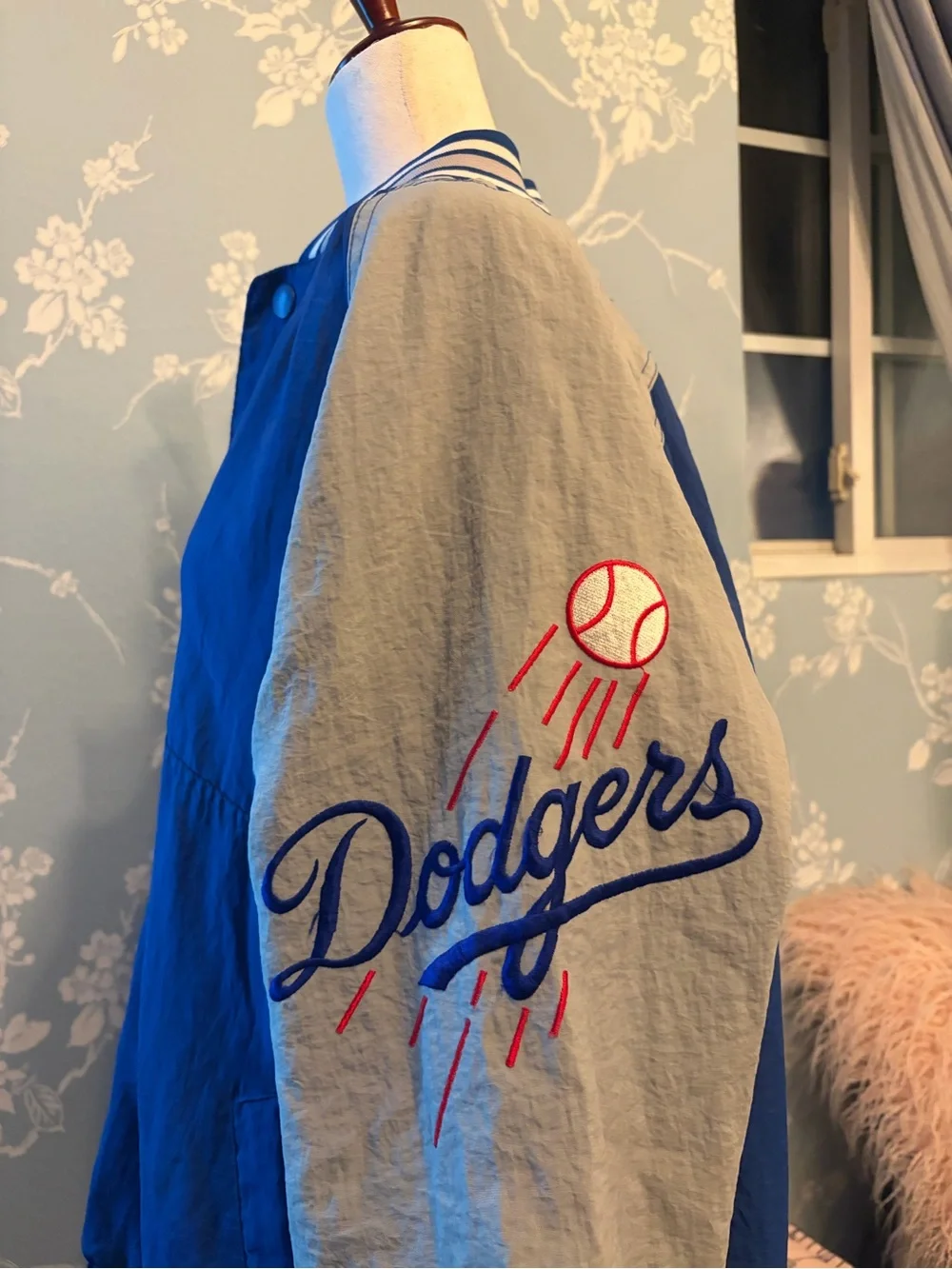 LA Dodgers Vintage Starter 1/4 Snap Windbreaker Varsity Jacket Medium